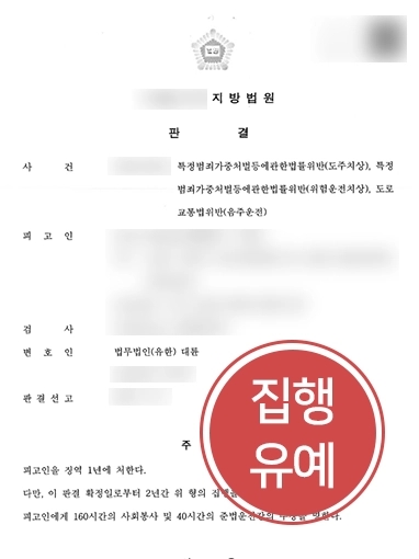 위험운전치상 방어 사례 | 위험운전치상 혐의 의뢰인, 대륜의 조력 받아 집행유예로 방어