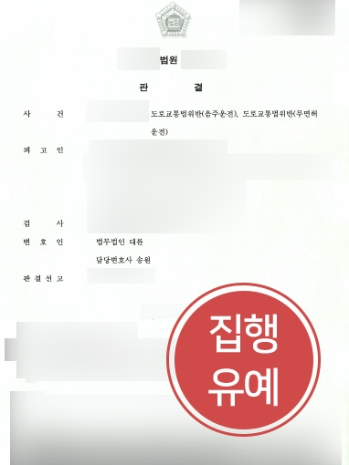 대구음주운전변호사 조력 | 대구음주운전변호사, 무면허 음주운전 집행유예 판결 